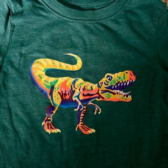 Cat & Jack Green Dinosuar Graphic Long Sleeve Shirt Size 3T - Picture 3 of 5